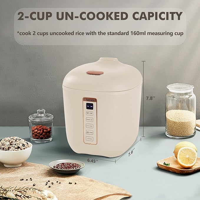 CHACEEF 1.2L Mini Rice Cooker &amp 350ml Travel Electric Kettle