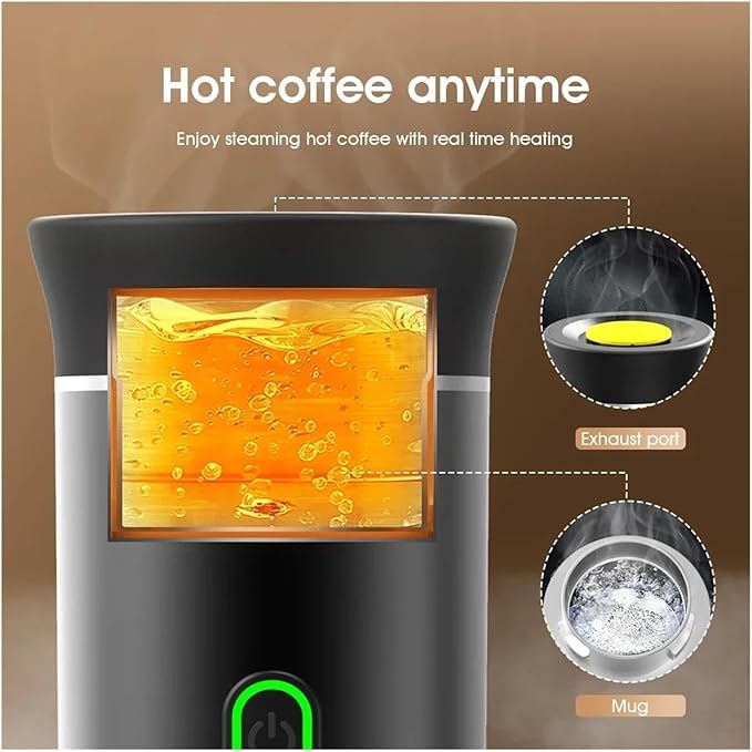 Wireless Electric Portable Espresso Coffee Machine For Car &amp Home Camping Maker 3-in-1 Capsule Powder Travel(Nero) (Groen)