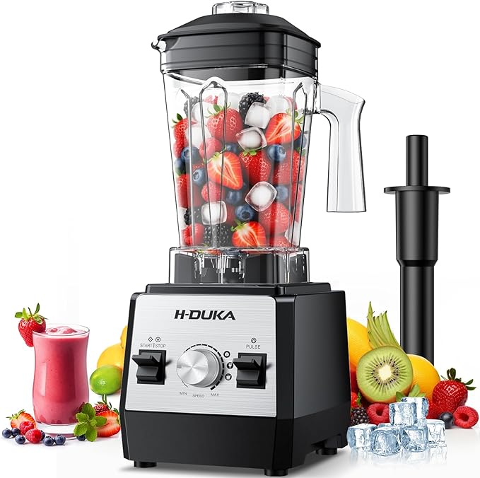 Blender Countertop Blenders for Kitchen with 64oz Pitcher Powerful 25000 PRM Blender for Smoothies Ice Crushing Frozen Fruits Milkshakes Pulse Function Self-Cleaning Dishwasher Safe