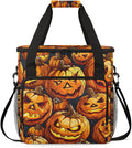 Abstract Pumpkin Coffee Maker Carrying Bag Glowing Pumpkin Travel Storage Bag Compatible with K-Mini or K-Mini Plus Single Serve Coffee Brewer Carrying Case with Multiple Pockets &amp Shoulder Stra