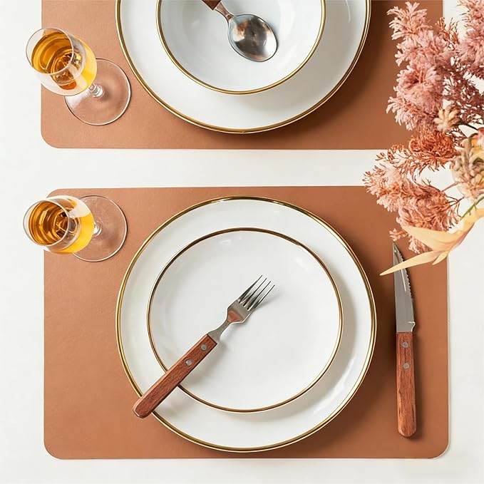 White and Gold Ceramic Dinnerware Sets for 4 16-Piece Luxury Plates and Bowls Sets with Gold Rim Modern Dish Set for Wedding Christmas Anniversary Crack Resistant | Dishwasher Safe (White)