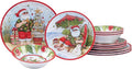 Certified International Santa's Wish Melamine 12 Piece Dinnerware Set Service for 4
