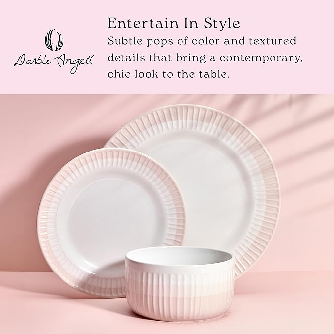 Rising Up 12 Piece Dinnerware Set Service for 4 Blush
