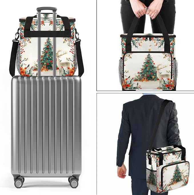 Abstract Tree Coffee Maker Carrying Bag Christmas Tree Travel Storage Bag Compatible with K-Mini or K-Mini Plus Single Serve Coffee Brewer Carrying Case with Multiple Pockets &amp Shoulder Strap