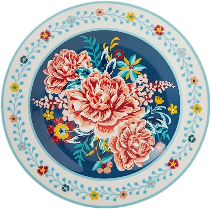 Gorgeous vintage-inspired Keepsake Floral 12-Piece Stoneware Dinnerware Set