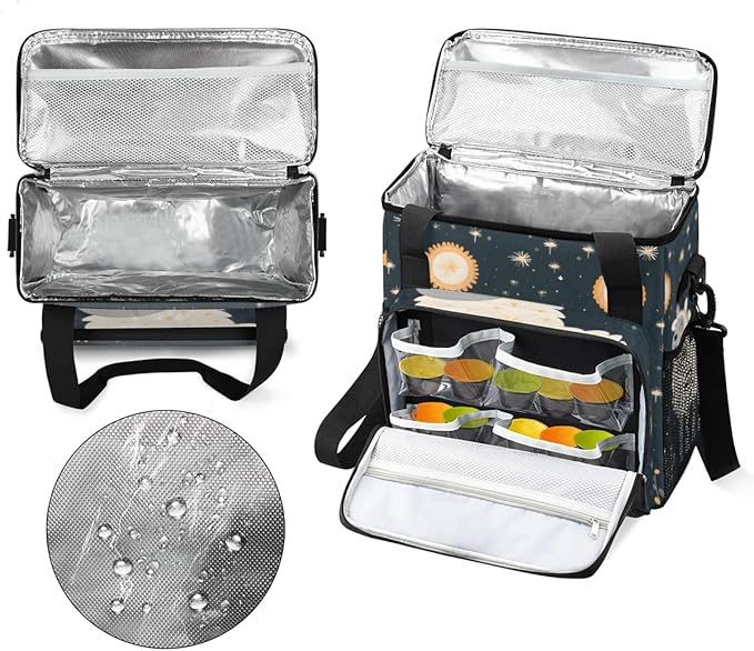 Cute Sheep Coffee Maker Carrying Bag Night Flowers Travel Storage Bag Compatible with K-Mini or K-Mini Plus Single Serve Coffee Brewer Carrying Case with Multiple Pockets &amp Shoulder Strap