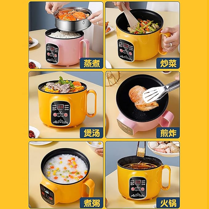 Household Electric Rice Cooker Household All-in-one Rice Cooker/Frying Pan/Wok/Soup Pot Non-Stick Inner Pot For 1-2 People(F)
