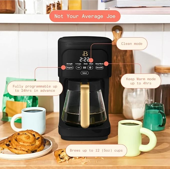 12 Cup Programmable Coffee Maker by Drew Barrymore (black)