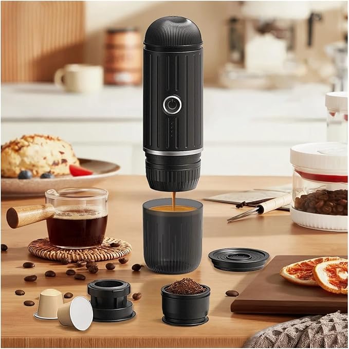 Portable Coffee Machine Portable 2 In 1 Espresso Machine Compatible With Capsules And Ground Coffee 19 Bar Pressure Perfect For Kitchen Travel Campingfor Outdoor Travel Picnic(Green)