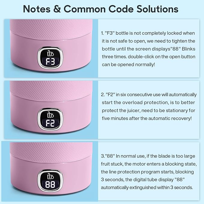 MIAOKE Portable Blender 6 Blades Juicer Cup for Juice Shakes and Smoothies 350ml Mini Blender with Led Display Usb Rechargeable3000Mah Rechargeable Battery for Home Outdoors Travel-Lceberry Pink