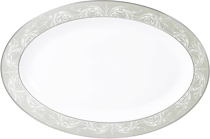 57Piece Silver Border Porcelain Dinnerware Set-Service For 8-Olympia-Mix &amp Match