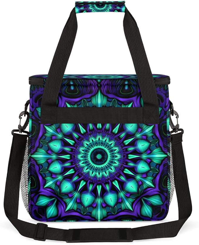 Gradient Mandala Coffee Maker Carrying Bag Crazy Lines Star Travel Storage Bag Compatible with K-Mini or K-Mini Plus Single Serve Coffee Brewer Carrying Case with Multiple Pockets &amp Shoulder Str