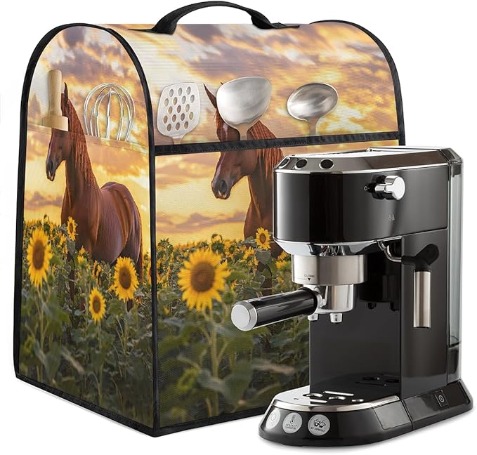 cfpolar Kitchen Aid Mixer Cover Compatible with 6-8 Quarts Animal Horse Sunflower Stand Mixer Cover Kitchen Aid Mixers Accessories Appliance Organizer Bag Dust Covers with Zipper Pocket
