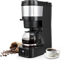 Grind and Brew Coffee MakerDrip Coffee Maker with Grinder Built In5-Cup Programmable Coffee Machine with Brew StrengthWarming Plate and Multiple Grind Levels for Home &amp Office