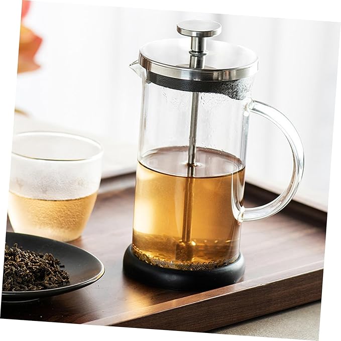 Household Coffee Press Sturdy Manual Coffee Pot with Glass Teapot Coffee Maker for Home Brewing and Milk Frothing Housewarming present