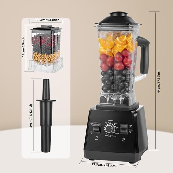 Professional Blender 2400W High Speed Countertop Blender with two 68oz / 2L BPA-Free Jars 25000 RPM Powerful Smoothie Blender for Ice Crushing Frozen Fruit &amp Kitchen Use