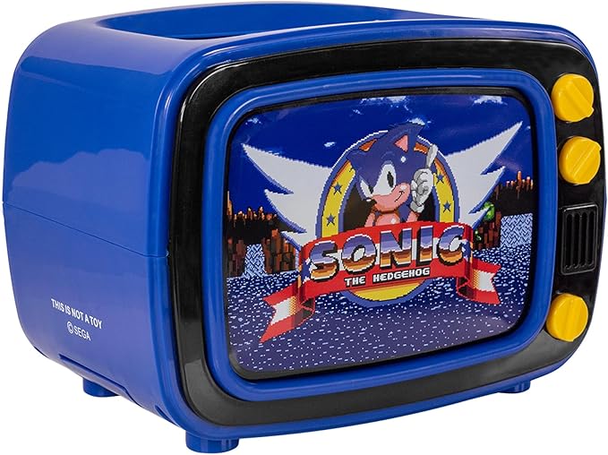 Uncanny Brands Sonic the Hedgehog Retro TV Toaster with Light Up Frame Two Slice Model with Sonic Artwork Themed Kitchen Appliance