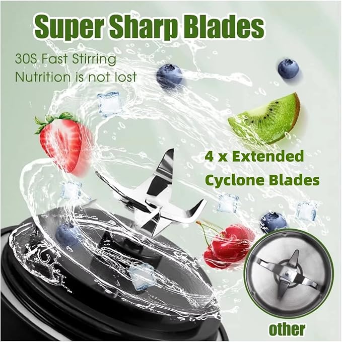 Fit for Portable Multifunctional Power Juicer with Strong Motor &amp 4000mAh - Ideal for Indoor &amp Outdoor Use(White 4000mAh)