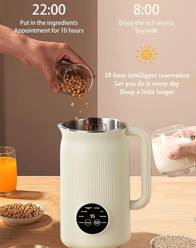 Nut Milk Maker Machine Nut Milk Maker Blender The 8-in-1 Multifunction NutMilk &amp Juice Maker Nutmilk Machine with Keep Warm/One-Button Self-Cleaning/Delay Start (Purple)