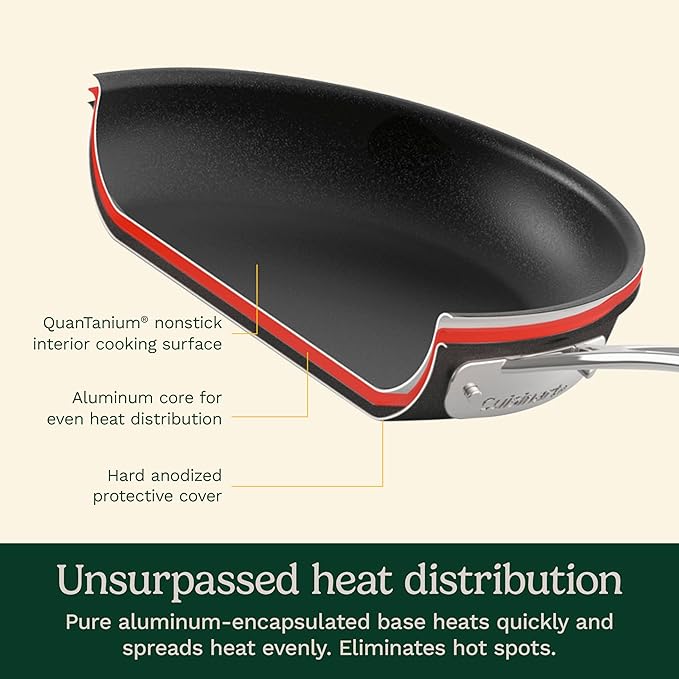 Cuisinart 17-Piece Pots and Pans Set Non Stick Hard Anodized Cookware Set Compatible with Electric Gas Cooktops Dishwasher Safe Oven Safe Pot Set Cool Grip Handles Aluminum Core for Even Heat