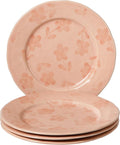 Bloomhouse - 2 Time Oprah's Favorite Things - Made in Portugal Hand Painted 10.8 Inch Dinner Plates Set of 4 - Porto Petals Floral Dish Set - Blush Pink