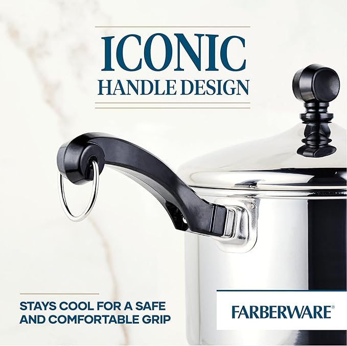 Farberware Classic Stainless Steel 2-Quart Mirror Satin Covered Saucepan Silver