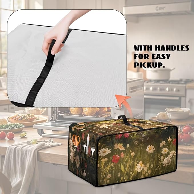 Doojoayie Kitchen Toaster Dust Cover Compatible with 6 Slice Toaster Dust Protection Cover Rooster Print Kitchen Decoration Small Appliance Protector