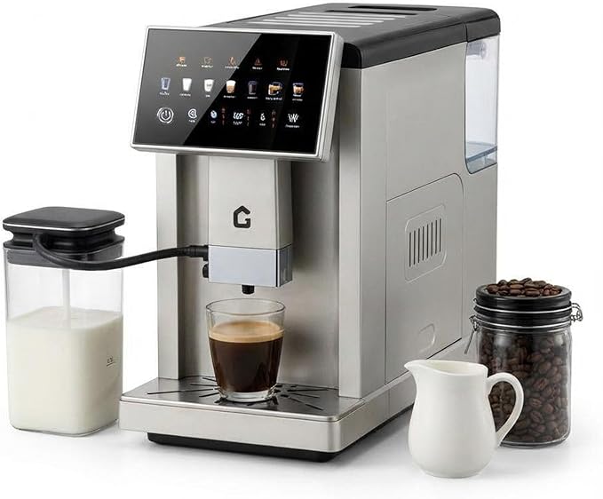 PeakPursuit Espresso Machine Espresso Coffee Maker Adjustable Coarseness/Flavor 3-Level Coffee/Milk Volume Removable Milk Tank for Women or Men