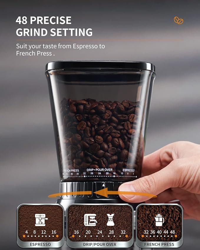 SHARDOR Professional Conical Burr Coffee Grinder 10-Cup Programmable Coffee Maker