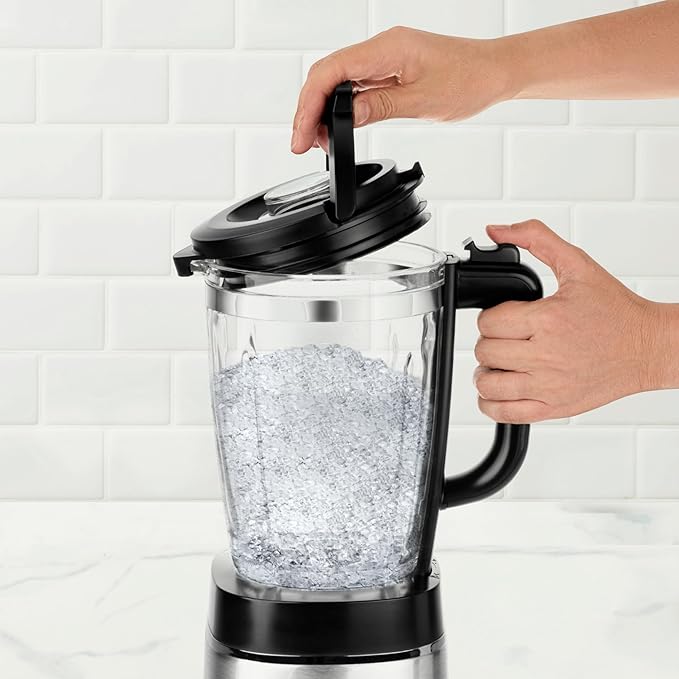 Ufesa Rock Crystal Glass Blender 1800 W Power 1.75 L Glass Jar Electronic Speed Control Ice Chopper 6 Stainless Steel Blades 4 Automatic Programs