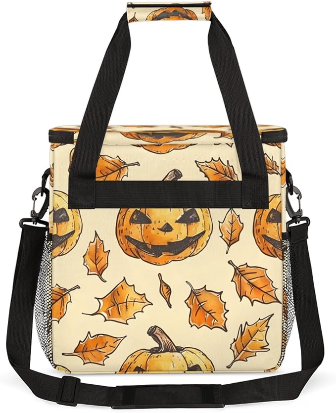 Halloween Pumpkin Coffee Maker Carrying Bag Mystical Pumpkin Travel Storage Bag Compatible with K-Mini or K-Mini Plus Single Serve Coffee Brewer Carrying Case with Multiple Pockets &amp Shoulder St
