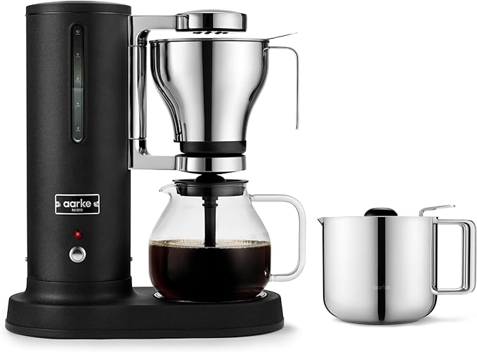 aarke Premium Coffee Maker and Thermal Jug Bundle - Luxury SCA-Certified Brewer with Blooming Mode and Vacuum Insulated Designed and Engineered in Sweden Matte Black