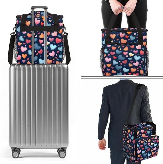 HEART Coffee Maker Carrying Bag Portable Travel Storage Tote Bag Compatible with K-Mini or K-Mini Plus Single Serve Coffee Brewer Carrying Case with Multiple Pockets &amp Shoulder Strap