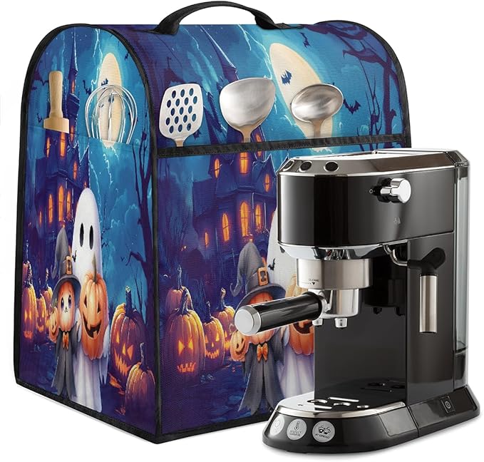 cfpolar Kitchen Aid Mixer Cover Compatible with 6-8 Quarts Halloween Cute Ghosts Pumpkin Stand Mixer Cover Kitchen Aid Mixers Accessories Appliance Organizer Bag Dust Covers with Zipper Pocket