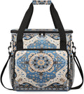 Rich Damask Coffee Maker Carrying Bag Retro Flower Travel Storage Bag Compatible with K-Mini or K-Mini Plus Single Serve Coffee Brewer Carrying Case with Multiple Pockets &amp Shoulder Strap