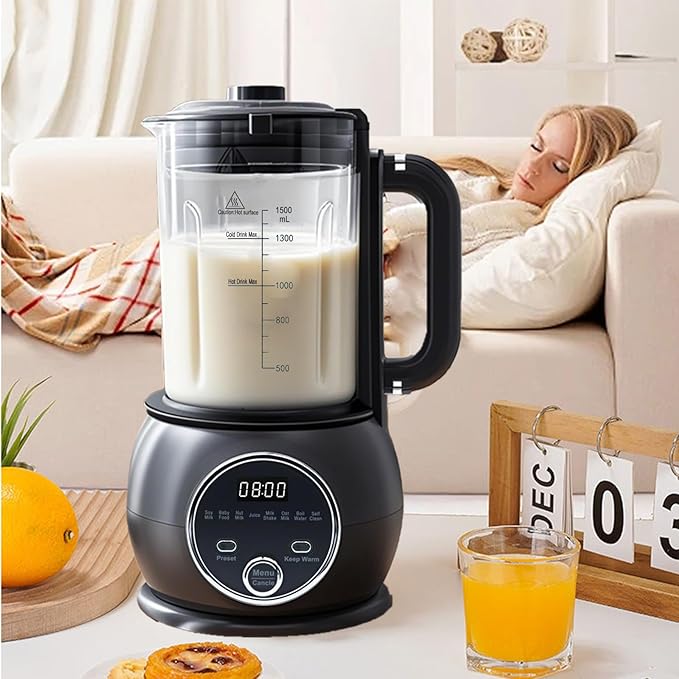 10 in 1 Nut Milk Maker Hot Blender51oz Homemade Soy AlmondOatPlant BasedBaby Food Maker 20 BladesAutomatic Soybean Machine with 24H Delay Start/Keep Warm8H/Boil Water&ampAuto Clean