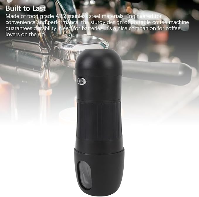 Zunate Portable Espresso Maker Compact Travel Coffee Maker Mini for Camping &amp Hiking - Compatible with Capsules Ground Coffee