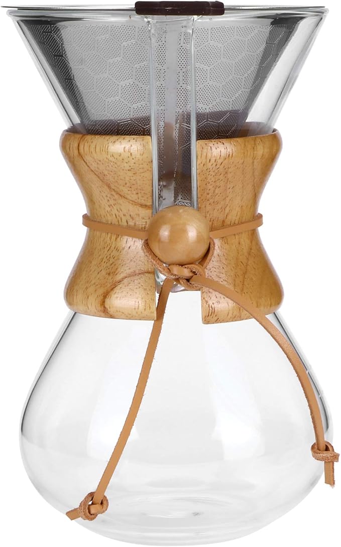 Coffee Maker Gorgeous Appearance Coffee Machine HighTemperature Resistant Coffee Drip Pot Safe And Healthy Reusable With Stainless Steel Filt for Home Office (600ml) BROLEO9arwu30gqz-12