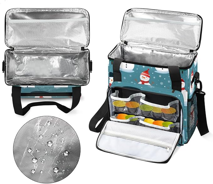 Christmas Snowman Coffee Maker Carrying Bag Xmas Snowman Travel Storage Bag Compatible with K-Mini or K-Mini Plus Single Serve Coffee Brewer Carrying Case with Multiple Pockets &amp Shoulder Strap