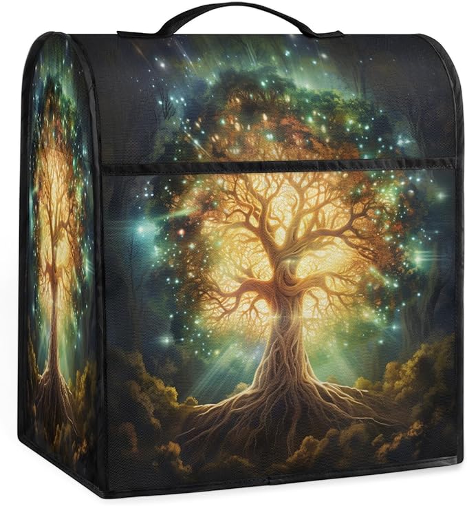 cfpolar Kitchen Aid Mixer Cover Compatible with 6-8 Quarts Tree Of Life Green Stand Mixer Cover Kitchen Aid Mixers Accessories Appliance Organizer Bag Dust Covers with Zipper Pocket