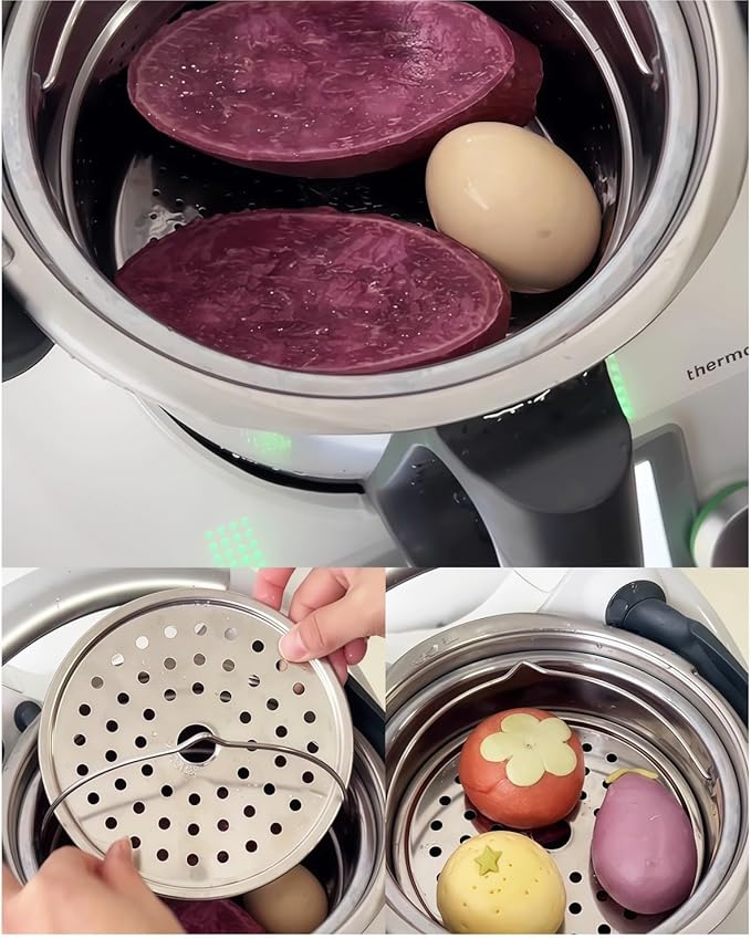 Compatible with Thermomix TM5/TM6 Professional-Grade Stainless Steel Steamer Baskets Fully Meet The Needs of Food Steaming and Boiling