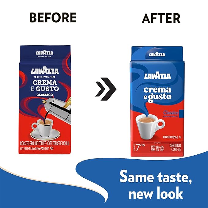 LavAzza medium roast Crema e Gusto Ground Coffee 8.80 oz (Pack of 8)