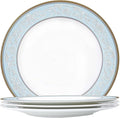 Fine Bone China Salad Plates Set 4 Pcs Classic Relief Pattern Gilt Edged High Grade 8 Dessert Plate Appetizer Dish Sets For 4 People