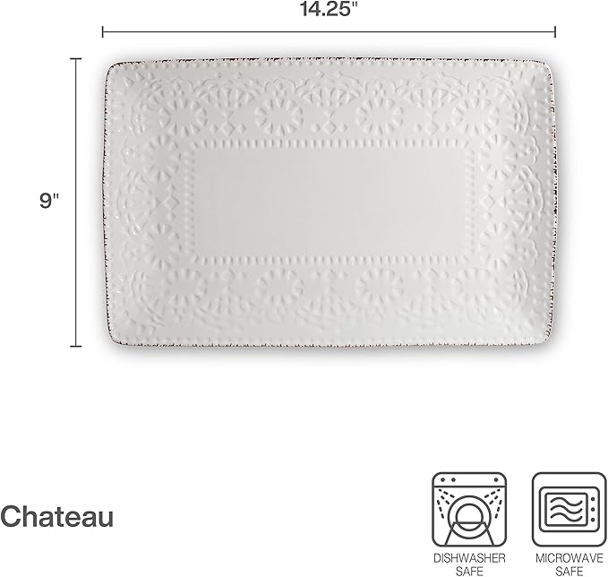 Pfaltzgraff Chateau Serve Platter 14.25 Inch Blue and WhiteCream