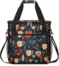 Coffee Heart Leaf Coffee Maker Carrying Bag Compatible with K-Mini or K-Mini Plus Portable Single Cup Coffee Maker Case with Pockets for K Cup Pods