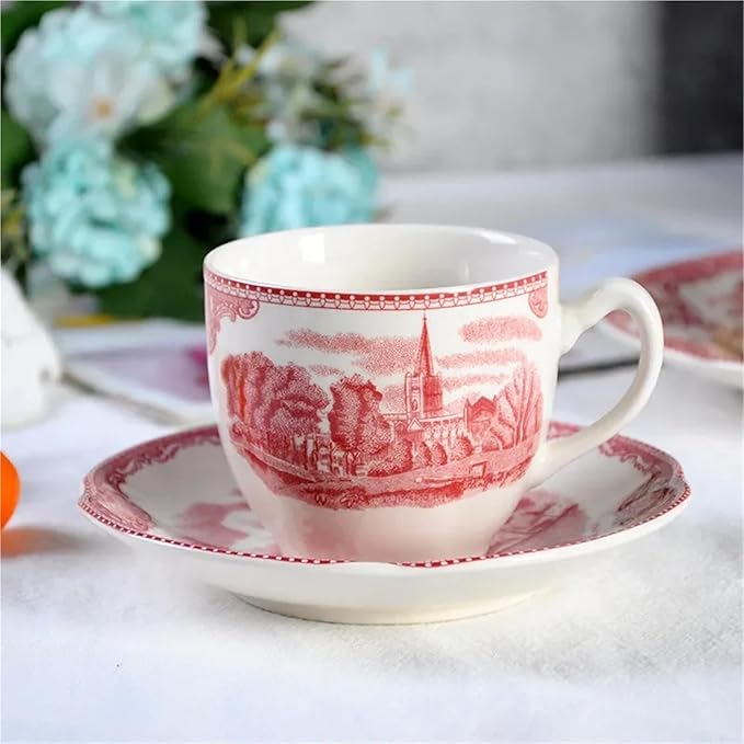 Porcelain Ceramic Dinnerware Set - 8 &amp 10 Inch Plates Bowls Coffee Cups for Kitchen Dining(C-lock-140-black)