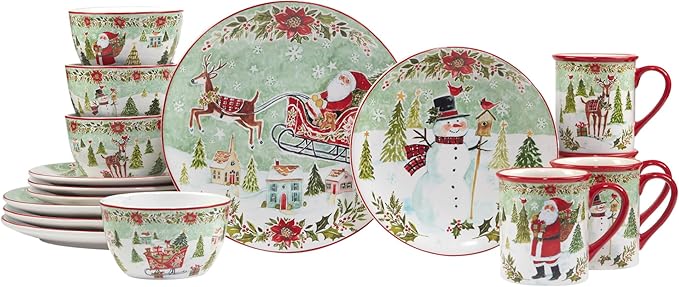 Certified International Joy of Christmas 16 Piece Dinnerware Set Service for 4