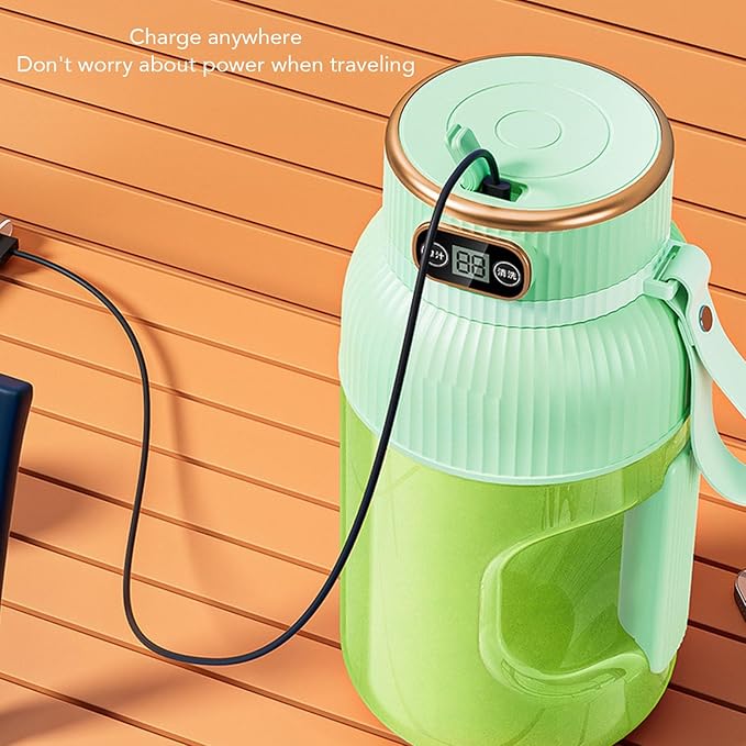 Portable Juicer Cup 150W 1200ml Multifunctional Mini Travel Blender for Gym Home Office Sports Outdoor with Juice Cup Blender (Green)