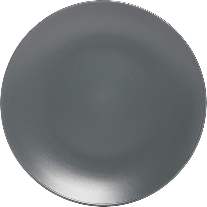 10 Strawberry Street Wazee Matte Coupe Dinnerware Set 16 pc Charcoal Gray
