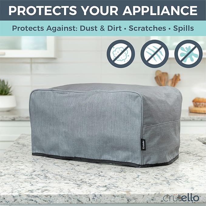 Crutello 6 Slice Toaster Oven Cover - Storage Pockets Heavy-Duty Dust Covers